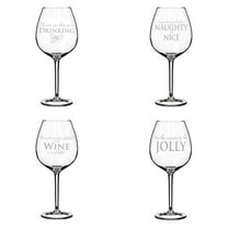 Set of 4 Christmas Collection Wine Glass Goblet (20 oz Jumbo)