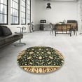 thumbnail image 4 of Ahgly Company Machine Washable Indoor Round Abstract Milk Chocolate Brown Area Rugs, 6' Round, 4 of 7