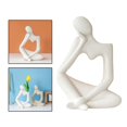 thumbnail image 1 of Estatuilla de estatua de de jarrón de cerámica moderna, adorno artesanal coleccionable de arte abstracto hecho a mano para decoración de blanco Macarena florero, 1 of 8