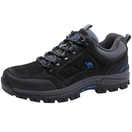 CAMEL CROWN Men s Hiking Shoes Breathable Non-Slip Sneakers Leather Low Cut Boots