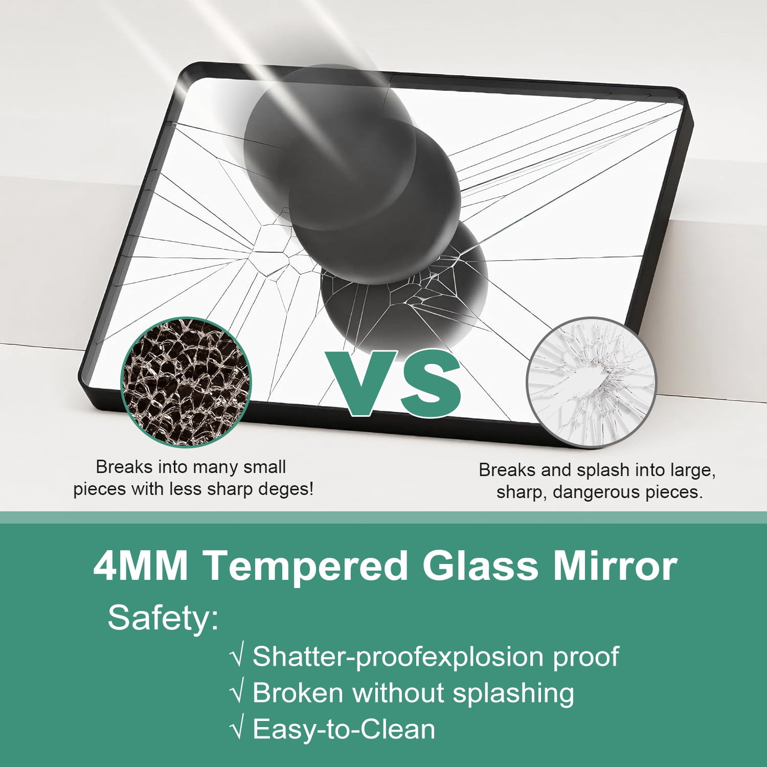 22x30 Inch Bathroom Mirror Large Rectangle Vanity Framed Mirror for Wall, Tempered Glass, Hangs Horizontally or Vertically