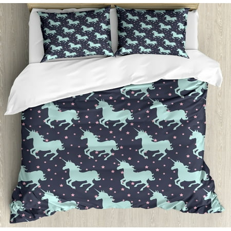 Unicorn Duvet Cover Set Cute Magic Unicorn With Twinkle Little