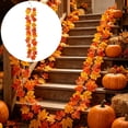 thumbnail image 4 of DefiDgd Artificial Maple Leaf Garland,Reusable Faux Fall Vine Decor,Autumn Hanging Greenery Vine for Thanksgiving Halloween Wall Fireplace Table Front Door Home Decor(J), 4 of 8