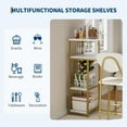 thumbnail image 3 of 3-Piece Dining Table Set for 2, Expandable Bar Table and Chairs Set, with Storage Shelves and Wine Rack, for Living Room, Apartment, White, 3 of 9