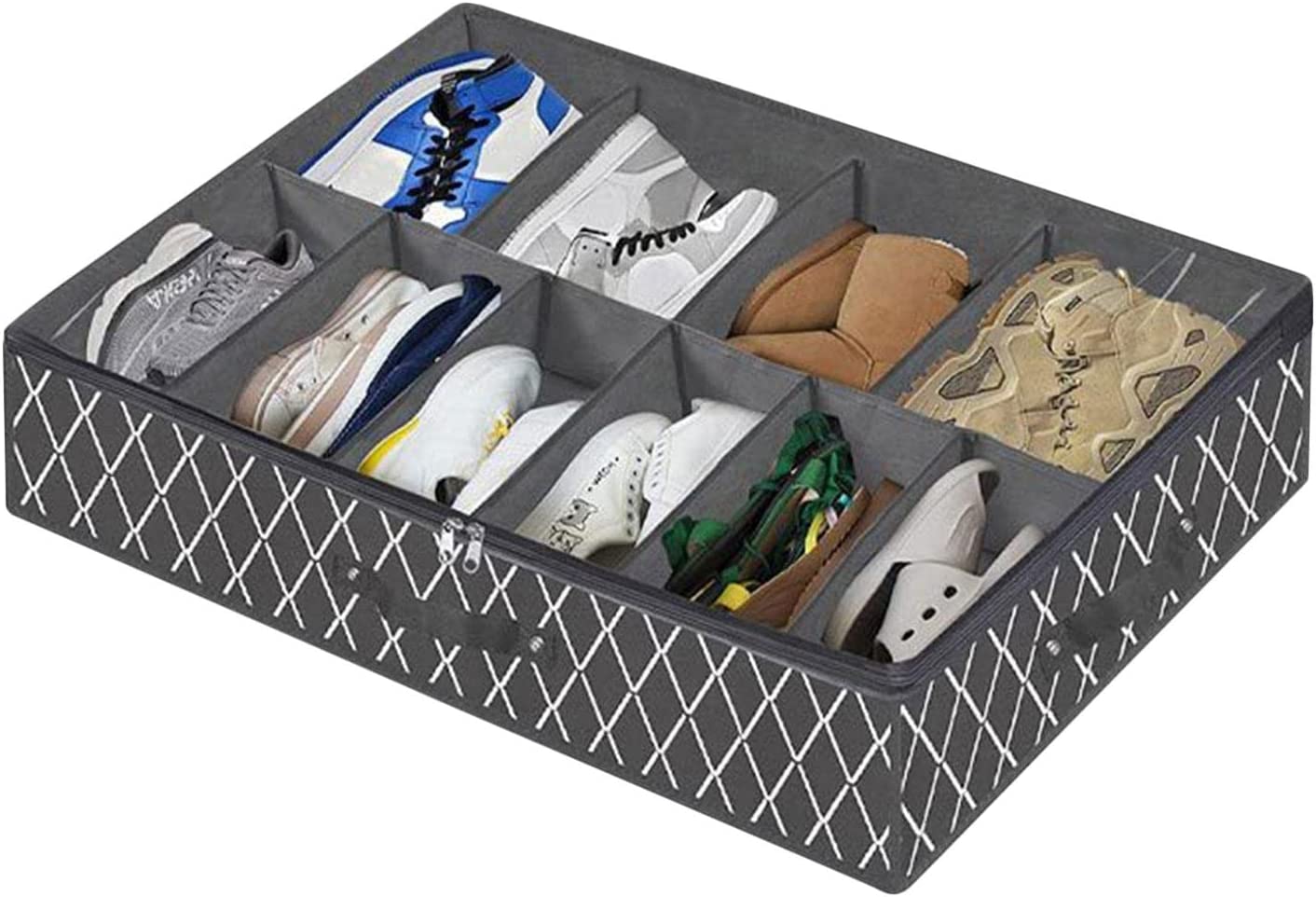 Under Bed Shoe Storage Box,Foldable Under Bed Shoe Storage Organizer