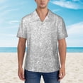 thumbnail image 4 of Goofa Silver Glitter Hawaiian Shirt for Men, Unisex Summer Beach Casual Short Sleeve Button Down Shirts,Aloha Tropical Floral print shirt-Large, 4 of 9
