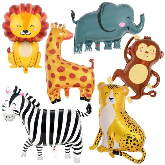 Globos YOTHORN Safari con forma de animal para decoración de fiesta, 6 unidades