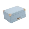 thumbnail image 3 of Jeyry Box Case de joyería de joyería Caja de almacenamiento de 2 capas Organizador de joyas de recipiente Organizador de collar para aretes colgantes Azul, 3 of 8