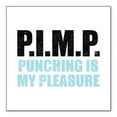thumbnail image 1 of DistinctInk Custom Bumper Sticker - 4" x 4" Decorative Decal - White Background - PIMP - Punching Is My Pleasure, 1 of 2