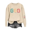 thumbnail image 3 of Uootdi God is Good Sweatshirt Gift for Women Oversized Christian Long Sleeve Shirts Jesus Religious Pullover Bible Verse Inspir ational Tops, 3 of 5