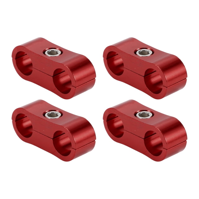 Unique Bargains Hose Separator Clamp Fitting Adapter/ Pipe Tube Line Separator Clamp Tooling AN4 11mm 4pcs Red