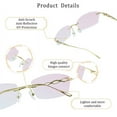 thumbnail image 2 of LifeArt Pure Titanium Frame Glasses/Blue Light Blocking Reading Glasses, Reduce Eyestrain, Stylish for Men and Women(Gold,+2.00 Magnification), 2 of 5