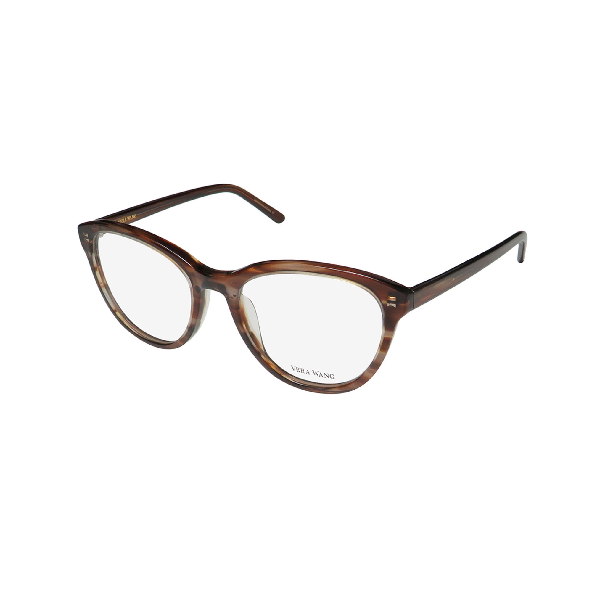 NEW VERA WANG LUXE ALEXEY WOMENS/LADIES CAT EYE FULL-RIM TABAC FRAME DEMO LENSES 52-19-140 EYEGLASSES/SPECTACLES