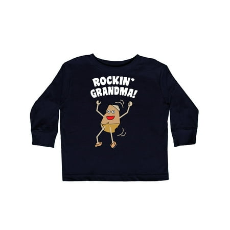 

Inktastic Rockin Grandma White Text Gift Toddler Toddler Girl Long Sleeve T-Shirt