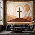 thumbnail image 6 of Boho Sunset Hills with Latin Cross Atop Gently, Serene Boho for Boho Decor Lovers, Desert Sunset Wall Art, Graduation Gift, Tapestry Wall Hanging for Bedroom, Living Room and Dorm, 6 of 7