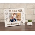thumbnail image 4 of Darling Souvenir Made With Love Engraved Table Top Photo Frame Wooden Together We Make Family Quotes White Picture Frame Gift For Brothers Day, 4x6 Inches Horizontal Photo Size, 4 of 8