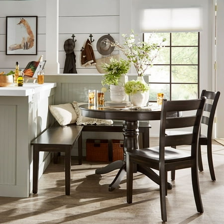 Weston Home Lexington 5 Piece Breakfast Nook Dining Set Round Table Antique Black From Accuweather Weston Home Lexington 5 Piece Breakfast, Round Breakfast Nook Table