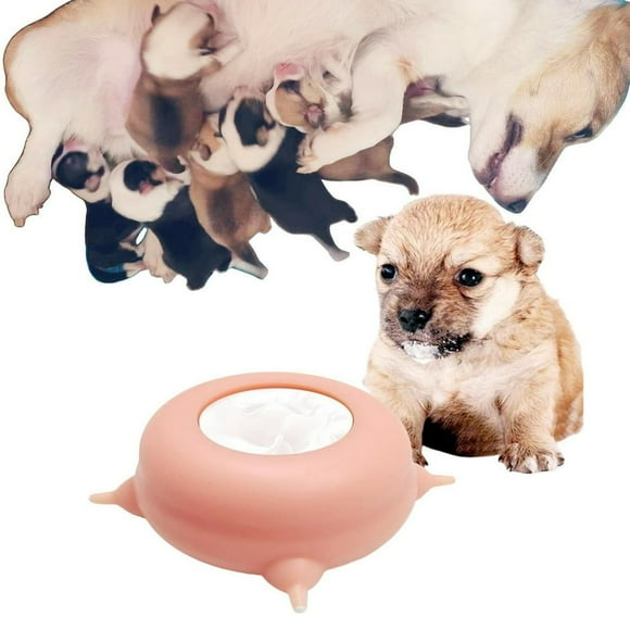 LEEYNEER Milk Feeder for Kittens and Puppies Puppy Feeders for Multiple Puppies Food Grade Silicone Kitten Puppy Milk Nipple Feeder Pet Kitty Pacifier Bowl Feeder with 3/4 Nipples
