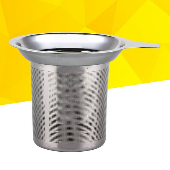 FONDOTIN Fine Tea Strainer Coffee and Tea Filter Basket Silver 1Pack