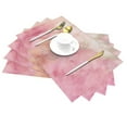 thumbnail image 2 of YFYANG Washable Heat-Resistant Placemats, 70% PVC/30% Polyester, Pink Sweet Spring Kitchen Table Mat, 12" x 18" 6 Piece, 2 of 6