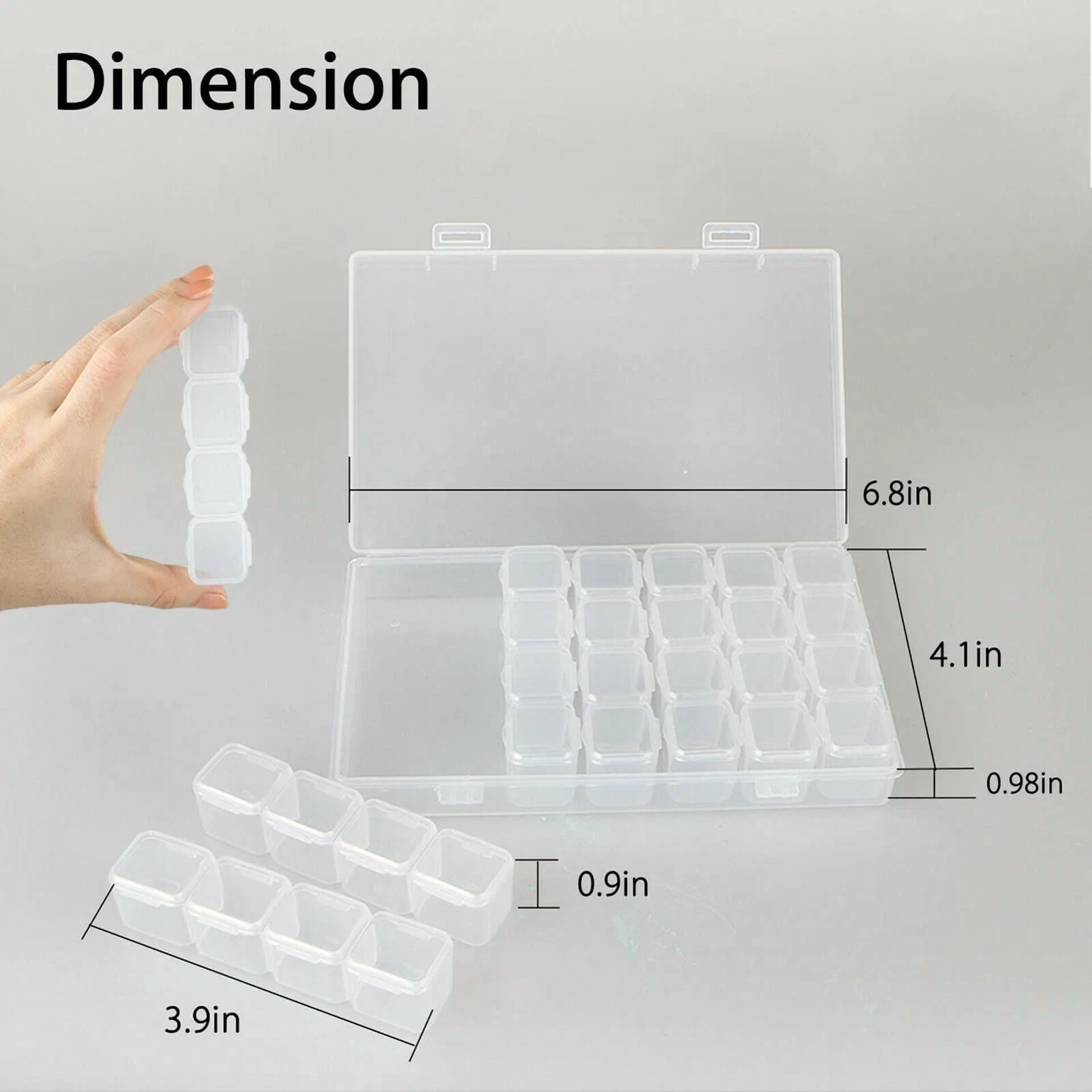 28 Grid Plastic Compartments Jewelry Adjustable Organizer Storage Box Case