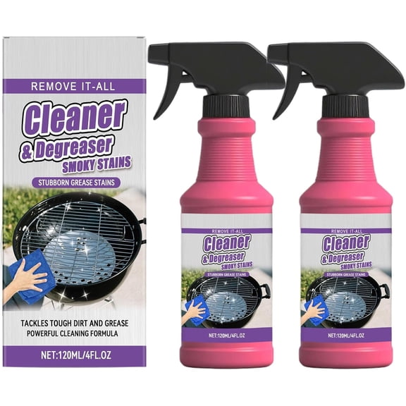 Fast-Acting, Powerful Grill Rack Degreaser Spray – High-Performance Outdoor Grill Cleaner – Heavy-Duty Grease Dissolver – Easily Removes Stubborn Grease and Char Residue (2-Pack)