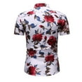 thumbnail image 2 of TIHLMK Mens Tshirts Summer Savings Men's Fashion Rose Printed Seaside Holiday Style Short-Sleeved Shirt, 2 of 5