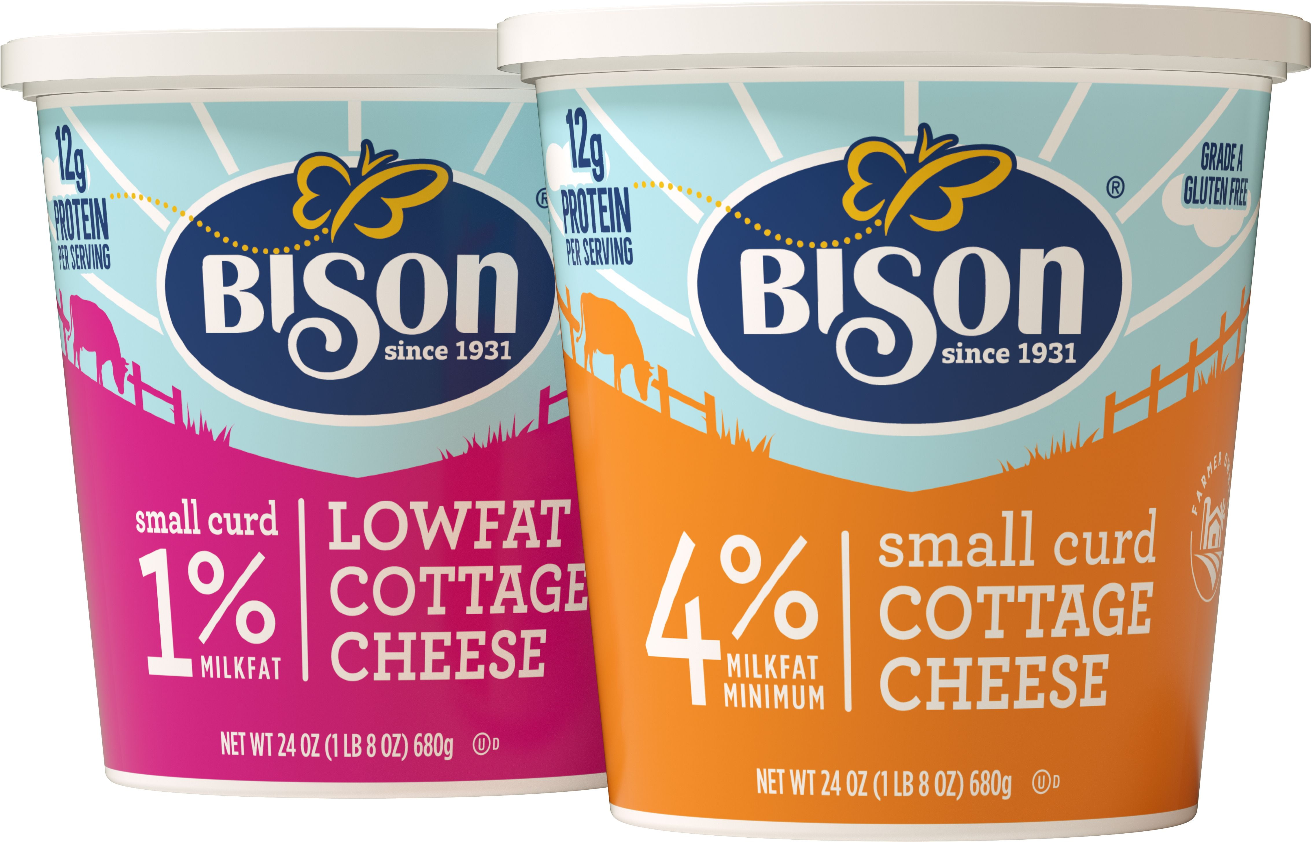 Bison Low Fat 1 Milk Fat Small Curd Cottage Cheese 24 Oz