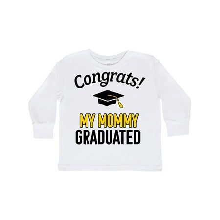 

Inktastic Congrats! My Mommy Graduated with cap Gift Toddler Boy or Toddler Girl Long Sleeve T-Shirt