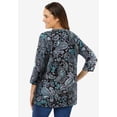 thumbnail image 3 of Woman Within Plus Size Perfect Printed Three-Quarter Sleeve V-Neck Tee, 3 of 6