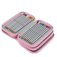 thumbnail image 4 of Trousse à crayons carrée à quatre couches et 72 trous, pour croquis, dessin, couleur pure (rose), 4 of 4