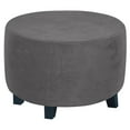 thumbnail image 1 of Round Slip Covers Ottoman Slipcovers Spandex Removable Footstool Protect Covers Gray, 1 of 7