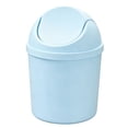 thumbnail image 2 of Plastic Desktop Waste Can,Tiny Trash Can with Swing Lid,5.51X7.67" Table Waste Paper Basket,Round Small Trash Can,Stylish Countertop Trash Bin for Office Desks,Bedroom Vanity,Bathroom Sink, 2 of 2