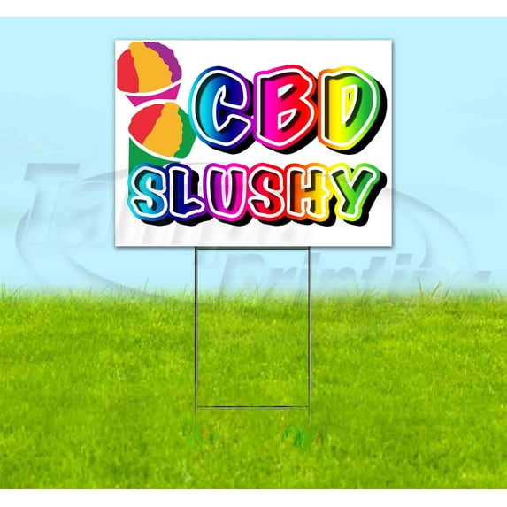 Rainbow V2 Cbd Slushy V2 (18" X 24") Yard Sign, Includes Metal Step Stake