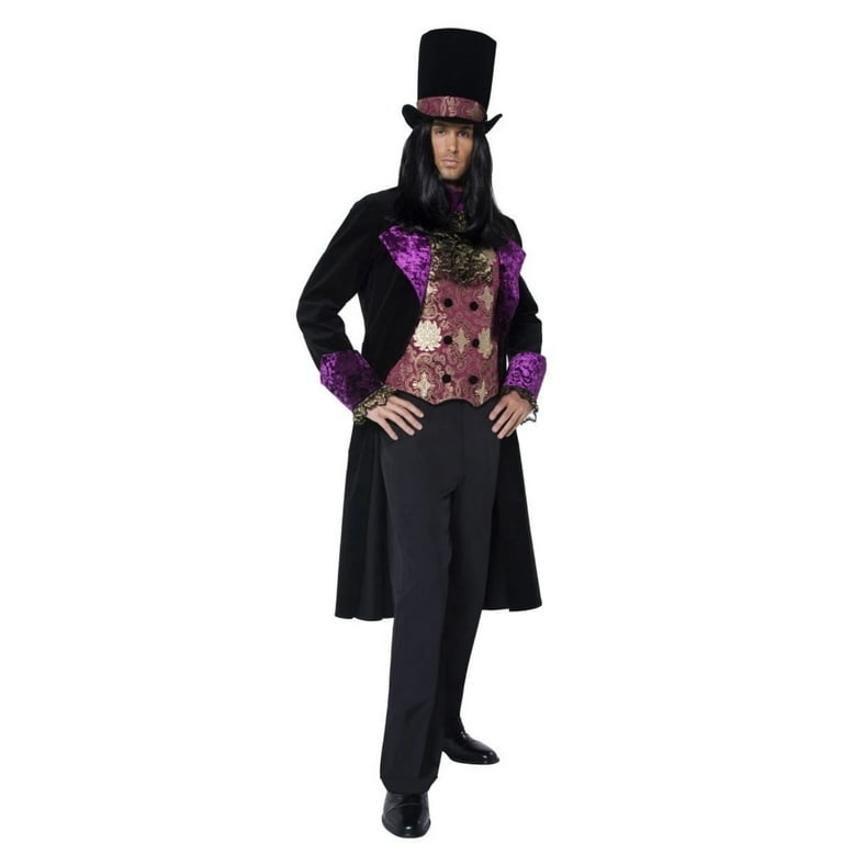 The Gothic Count Costume Adult Black Purple The Gothic Count Costume Adult Black Purple