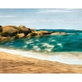 thumbnail image 2 of Saunders, Alonzo 24x20 Black Ornate Wood Framed with Double Matting Museum Art Print Titled - Ocean Rocks II, 2 of 4