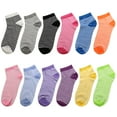 thumbnail image 2 of 12 Pairs Assorted Colors Women's Ankle Socks Size 9-11 Striped, 2 of 2