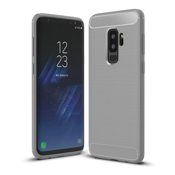 PANDACO Étui en Métal Brossé Gris pour Samsung Galaxy S9+