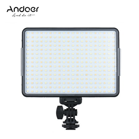 Andoer PAD300 Professional Dimmable LED Video Light Fill Light 3200K/5600K Bi-Color Temperature 20W CRI90+ for Portrait Wedding Photography Interview Video Recording Live