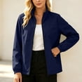 thumbnail image 2 of Zynoxe Women's Solid Color Windbreaker Jackets Lightweight Waterproof Rain Jackets for Women Classic Stand Collar Full Zip Outdoor Jacket Elastic Cuffs Long Sleeve Rain Coat with Zipper Pockets L, 2 of 9