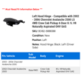 thumbnail image 2 of Left Hood Hinge - Compatible with 2002 - 2006 Chevy Avalanche 2500 LS 4WD Crew Cab Pickup 4-Door 8.1L V8 Naturally Aspirated OHV GAS 2003 2004 2005, 2 of 2