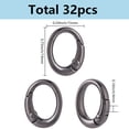 thumbnail image 2 of 32Pcs Alloy Spring Gate Clasps Oval Gunmetal 19x15x4mm, 2 of 5