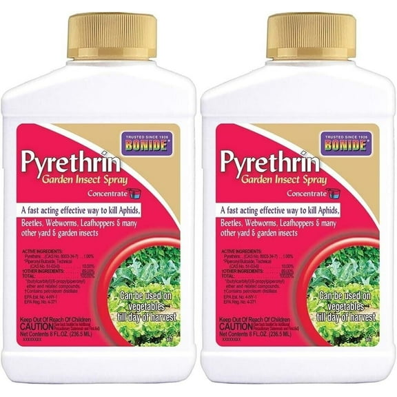 2 PACK Pyrethrin Concentrate Garden and Insect Spray, Bonide Products, 8 oz each