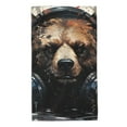 thumbnail image 1 of Balery Urban Bear With Headphones Toalla de Microfibra Premium con Estampado – 27.5x16 pulgadas, Alta Absorción, Suave y Aterciopelada, Secado Rápido, 1 of 6
