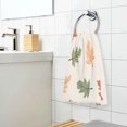 thumbnail image 3 of Yayeee 2 Pack Hand Towels for Bathroom 100% Cotton 16" x 28" Soft Absorbent Kitchen Towel, Green Autumn Leaves, 3 of 7