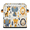 Multicolor 3, variant on CURLYOOT Elephant Musical Note Cube Storage Bin, 11 Inch Storage Cube Fabric Bin for Shelves, Foldable Clothes Organizer Baskets with Leather Handle for Closet Home