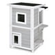 thumbnail image 2 of Costway Casita para Gatos Casa de Madera 2 Niveles para Gatitos con Panel Desmontable Techo Asfaltado 3 Puertas 2 Plataformas 51 x 51 x 81 cm, 2 of 10