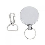 4cm Telescopic Steel Wire Keychain Anti theft Anti lost Key Ring Camping Tools CarabinerJIXINGYUAN