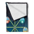 thumbnail image 2 of Ferris Wheel Soft Flannel Fleece Throw Blanket, Illustration of a Carousel with Ferris Wheel at the Back Kids Entertainment, Cozy Plush for Indoor and Outdoor Use, 50" x 70", Multicolor, by Ambesonne, 2 of 5