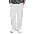 thumbnail image 2 of JTieacloth Mens Street Casual Sports Multi Pocket Foot Hat Rope Waist Tie Solid Color Woven Cargo Pants Cargo Pants for Men White, 2 of 7